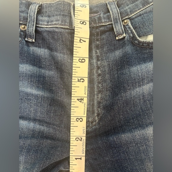 EUC - Edwin Anthropologie Pixie 9" Mid-Rise Skinny Jeans Dark Indigo Wash - Picture 9 of 12